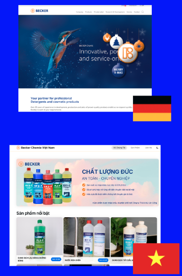 Becker Chemie website redesign screenshot